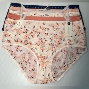 Laura Ashley Full Coverage Super Soft Silky and Stretch MicroMesh 5pc Briefs set